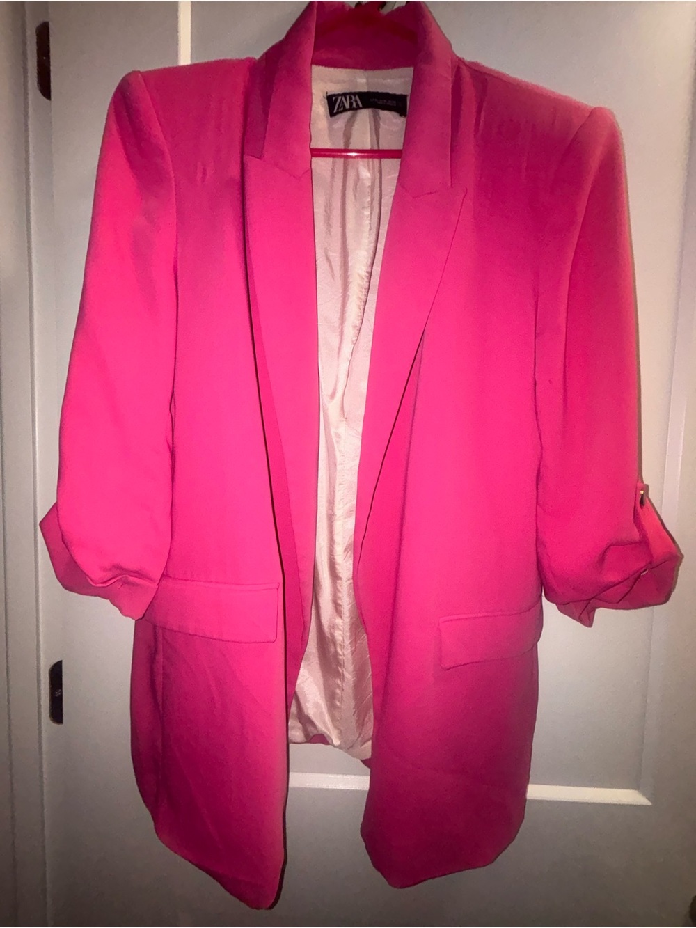 Zara Fuchsia Open-Front Blazer
